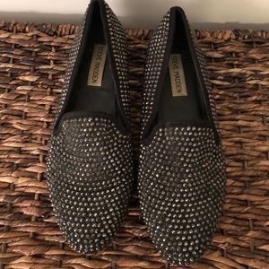 2 for $30 Steve Madden black w/gunmetal rhinestone loafers